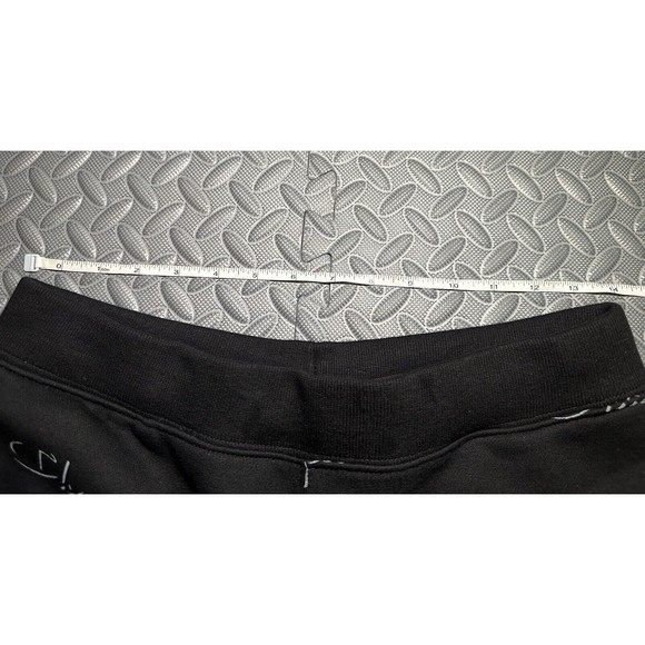 Champion Reverse Weave All Over Logo Print Black Boy 60% cotton Joggers Pants XL - Picture 3 of 11